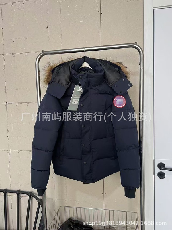 外贸高端鹅家毛领大口袋男女同款派克棉服户外加厚保暖中长款外套|undefined