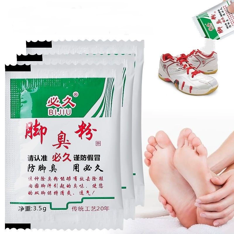 Порошок запаха стопы бренда Bijiu, молодшие ноги, потные ноги, свербящие ноги, обувь и носки, дезодорирующий порошок для замачивания ног, порошок для замачивания ног