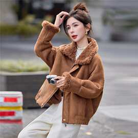 超好看羊羔毛外套女2025秋冬新款时尚洋气小个子加厚保暖皮毛一体