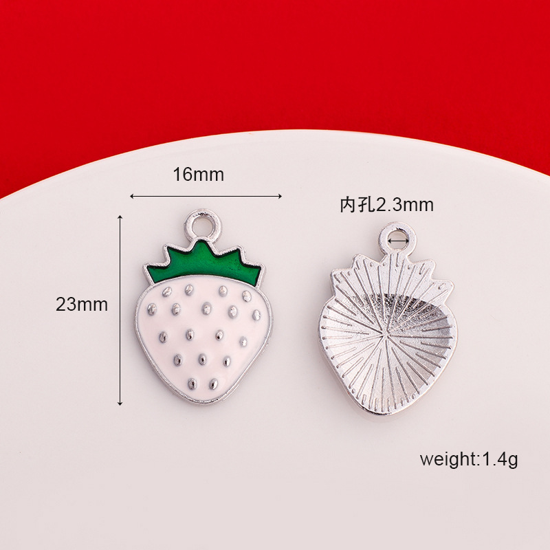 Accesorios de cereza de Manzana de Metal vegetal goteo aceite aleación llavero fruta pendientes pulsera pequeño colgante