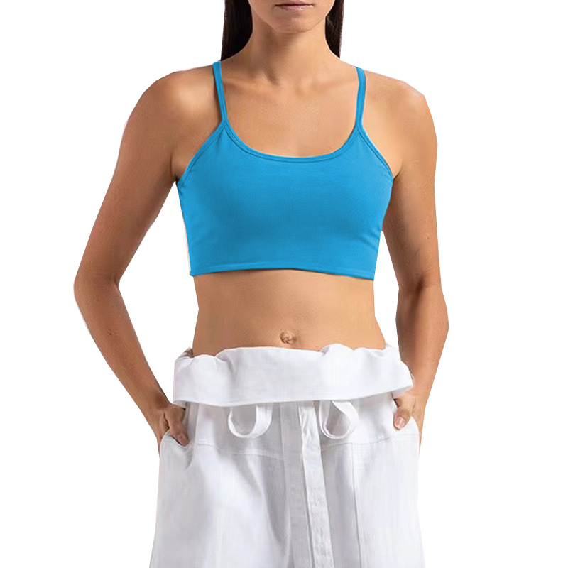 Comercio exterior transfronterizo chaleco de yoga mujer alta velocidad elástica deportes secos fitness danza entrenamiento de carrera sling top