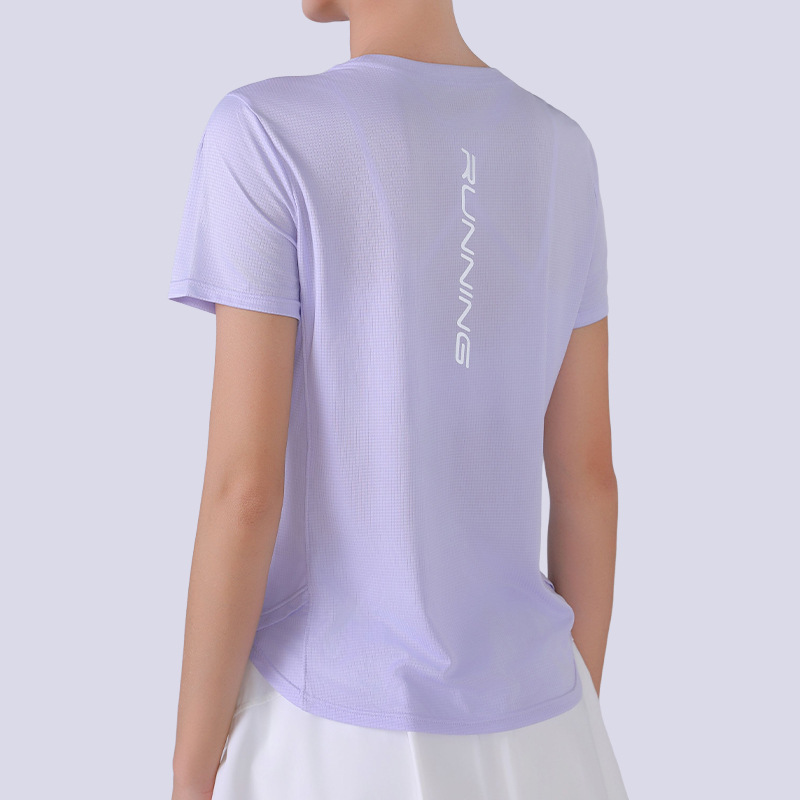 Summer New Style Breathable Slim-Fit Sports Top Women's Yoga Wear Running Luminous Quick-Drying Short-Sleeved T-Shirt Fitness