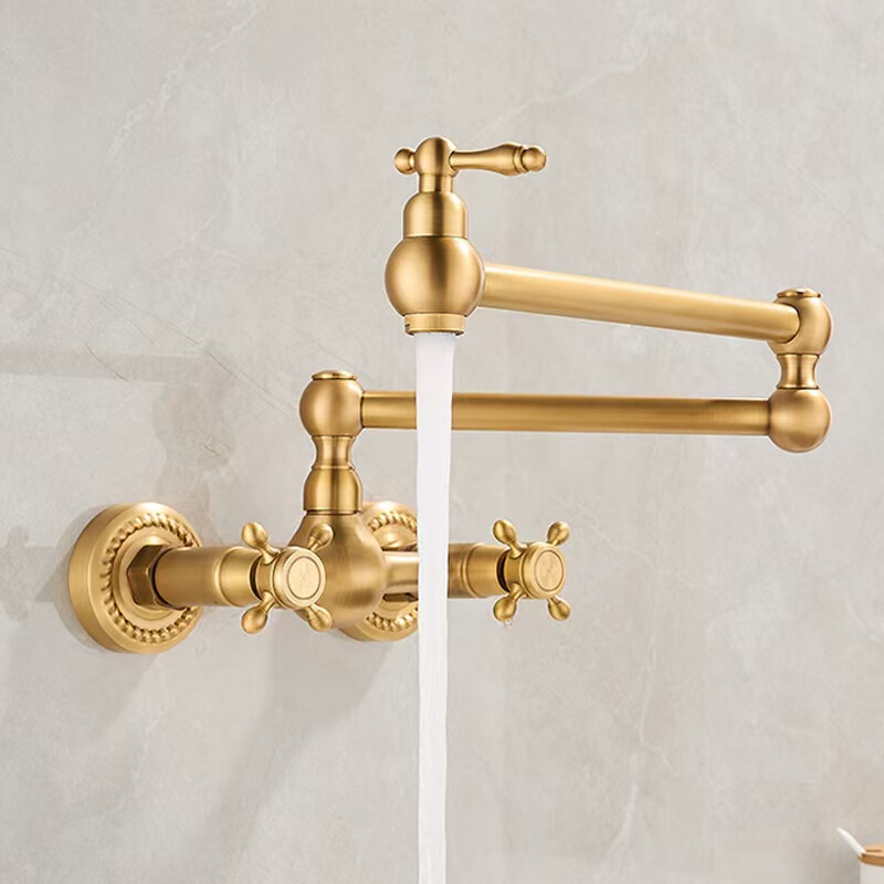 Kitchen Folding Faucet In-Wall Stove Hot and Cold Water Retractable Balcony Laundry Sink Bathtub Retractable Hot and Cold Faucet