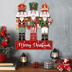 クロスボーダー新製品クリスマス木製クルミ兵士セット吊り下げ装飾ホリデーホームリビングルームくるみ割り人形ペンダント