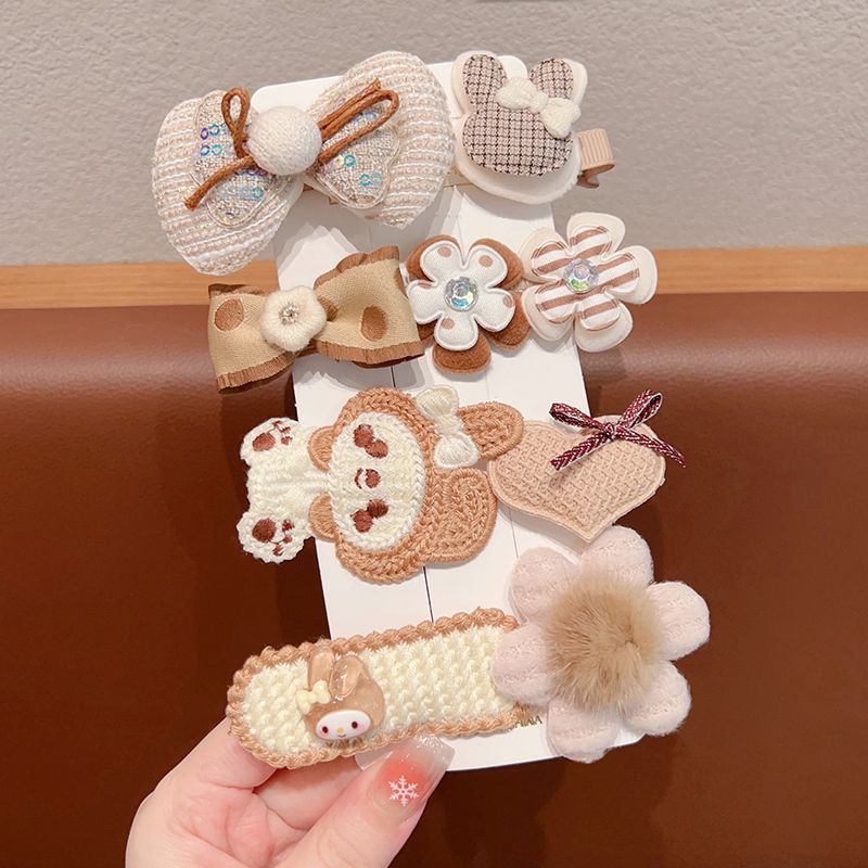 Horquilla para niños de color café con leche, clip de pelo de tela completamente cubierto para bebés, niña, bebé lindo, sin dañar la horquilla, tocado