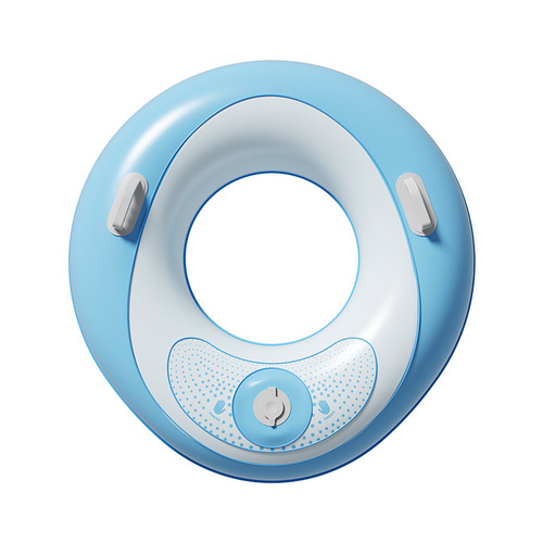 Inflatable children's swimming ring with double handles, adult double-layer PVC thickened outdoor swimming life ring, portable pocket ring