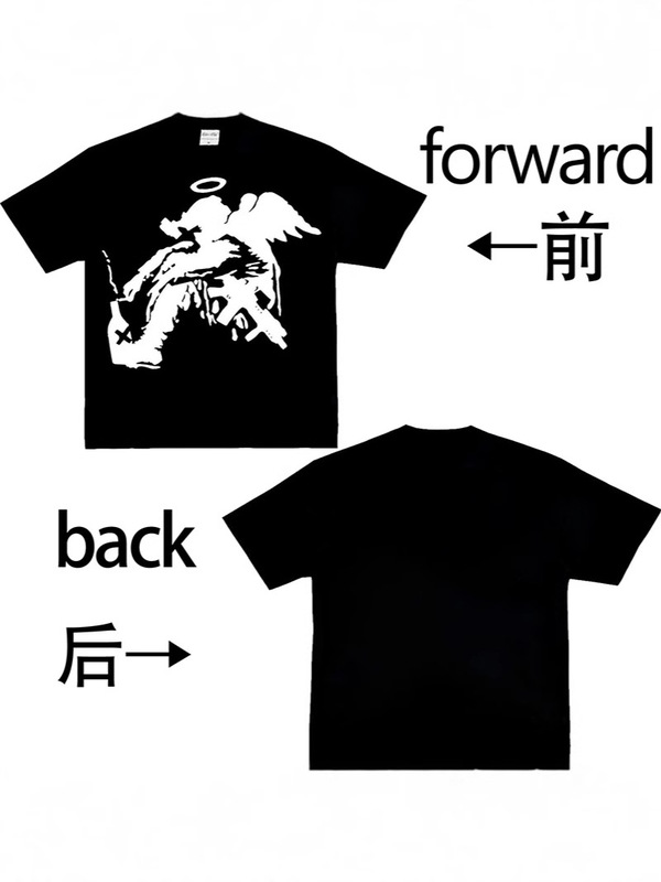 特大柄貿易Tシャツ 男女兼用 レトロY2KプリントTシャツ ストリートトレンド 男女兼用 クロスボーダー ヨーロッパとアメリカンスタイルのTシャツ|undefined