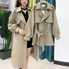 韩版显瘦风衣女中长款2025秋季新款英伦风双排扣休闲时尚外套春秋