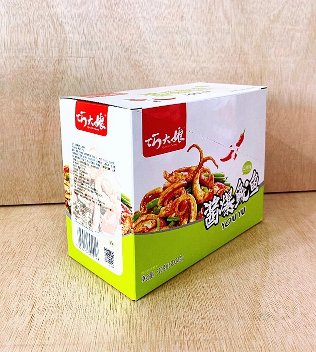 Qiao Da Niang's Spicy Barbecue Chili Flavored Fried Squid Tendon Snack in Independent Packaging
