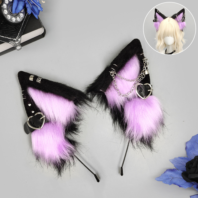 Hecho a mano de peluche lindo bestia oído Cosplay comic show punk diadema chica caliente tocado estilo europeo y americano accesorios para el cabello