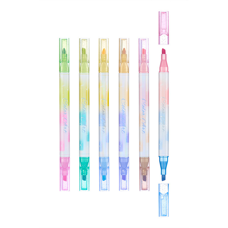 Resaltador de color de alto valor, cabeza redonda, cabeza oblicua, negrita, bolígrafo de marcado clave para estudiantes de gran capacidad, bolígrafo de cuenta manual, regalo