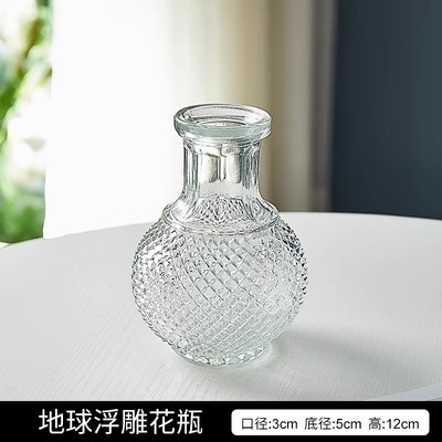 Florero de cristal retro francés decoración de escritorio hogar hidropónico transparente artesanía decoración mini florero