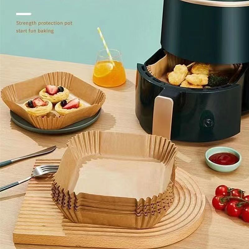 エアフライヤー専用紙皿 家庭用吸油紙 食品グレードベーキングペーパー 輸出入対応 カード不要 ラベル貼り付け可能|undefined
