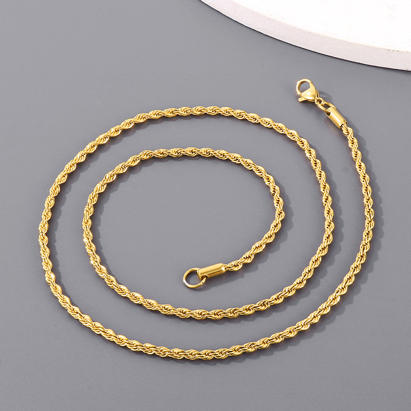 Style Simple Géométrique Acier Au Titane Placage Plaqué Or 18K Unisexe Collier display picture 7