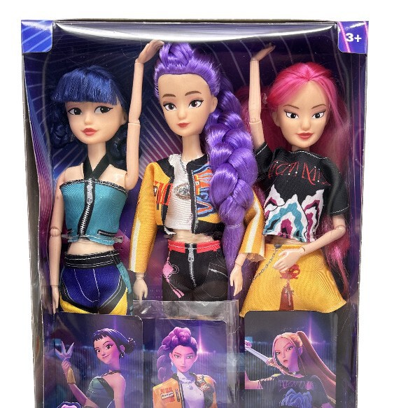 Cross-Border New K-Pop Hunter Girl Group Doll Real Body 11.5-Inch 12-Joint Animated Version Colorful Light Figure Toy