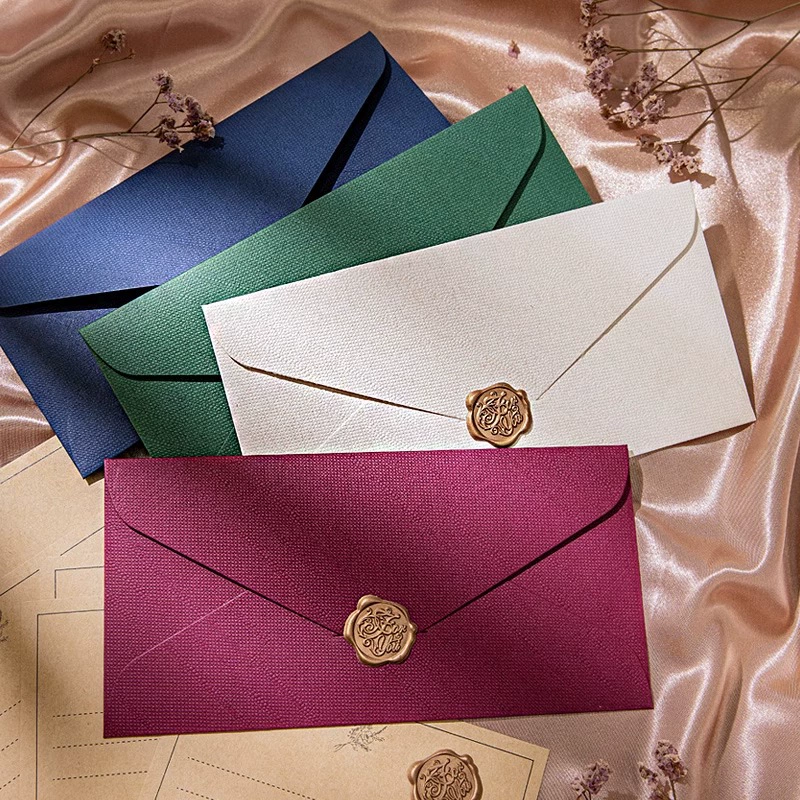 No. 5 thickened hemp pattern seal cowhide retro horizontal lines of creative literary enlightenment letter paper multi -color can be hot