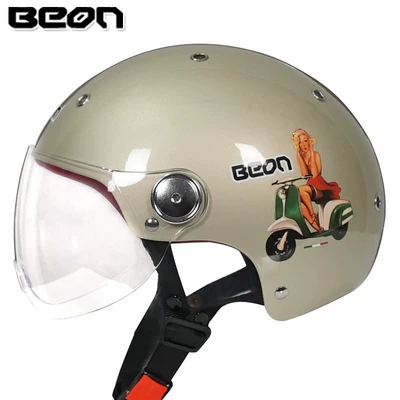 cute half helmet Four Seasons – Motorcycle Safety Supplies - bright-metallic-light-graymadame-monroe-m