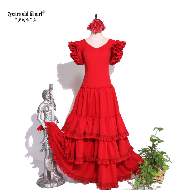 Original Brand Flamenco Spanish Dance Skirt Dress Performance Costume Dance Skirt Ene16
