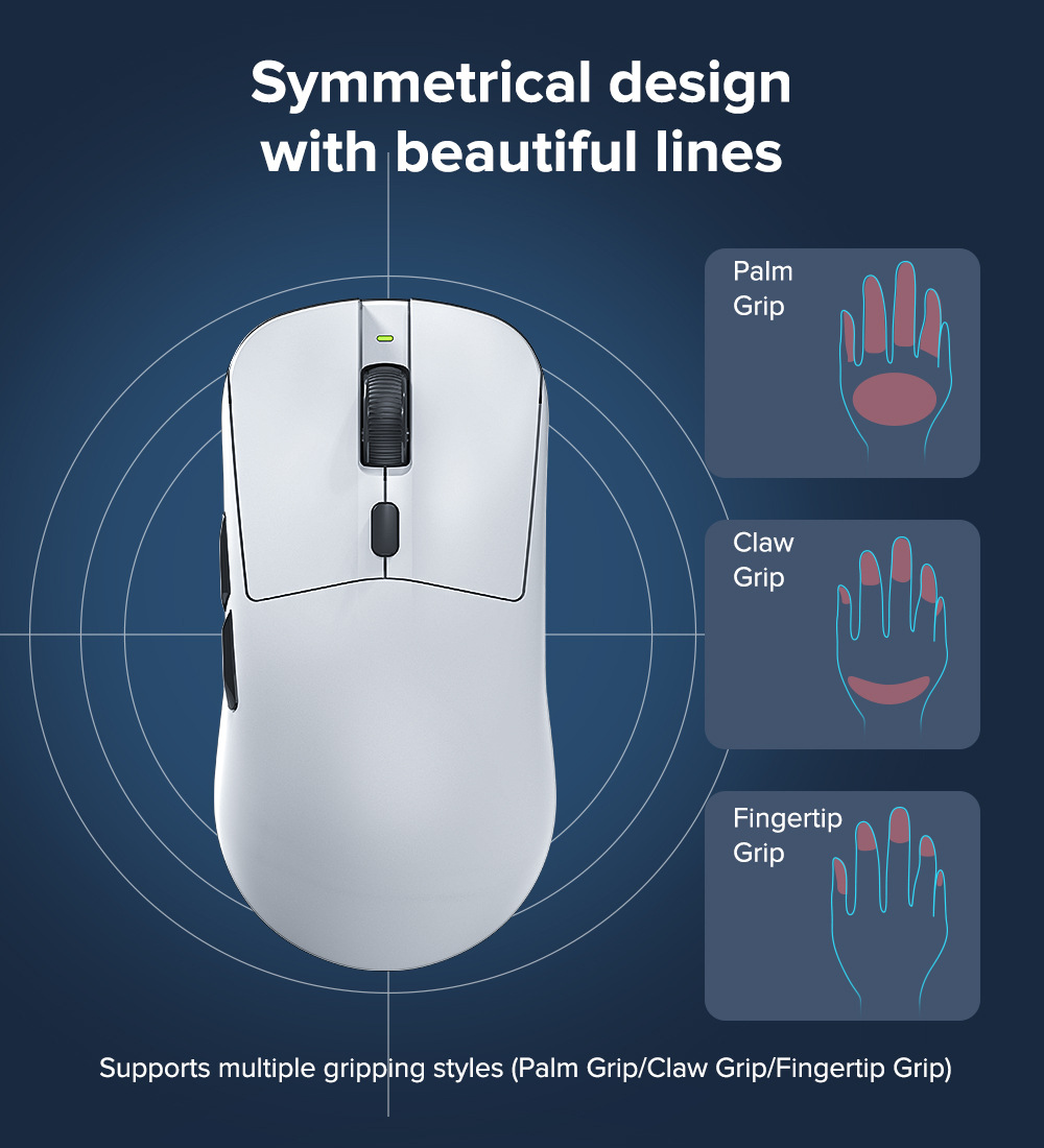 Carefully Selected KYSONA M617 Gaming Mouse Lightweight 8K Return Rate Professional E-sports PAW3395_voghion.com