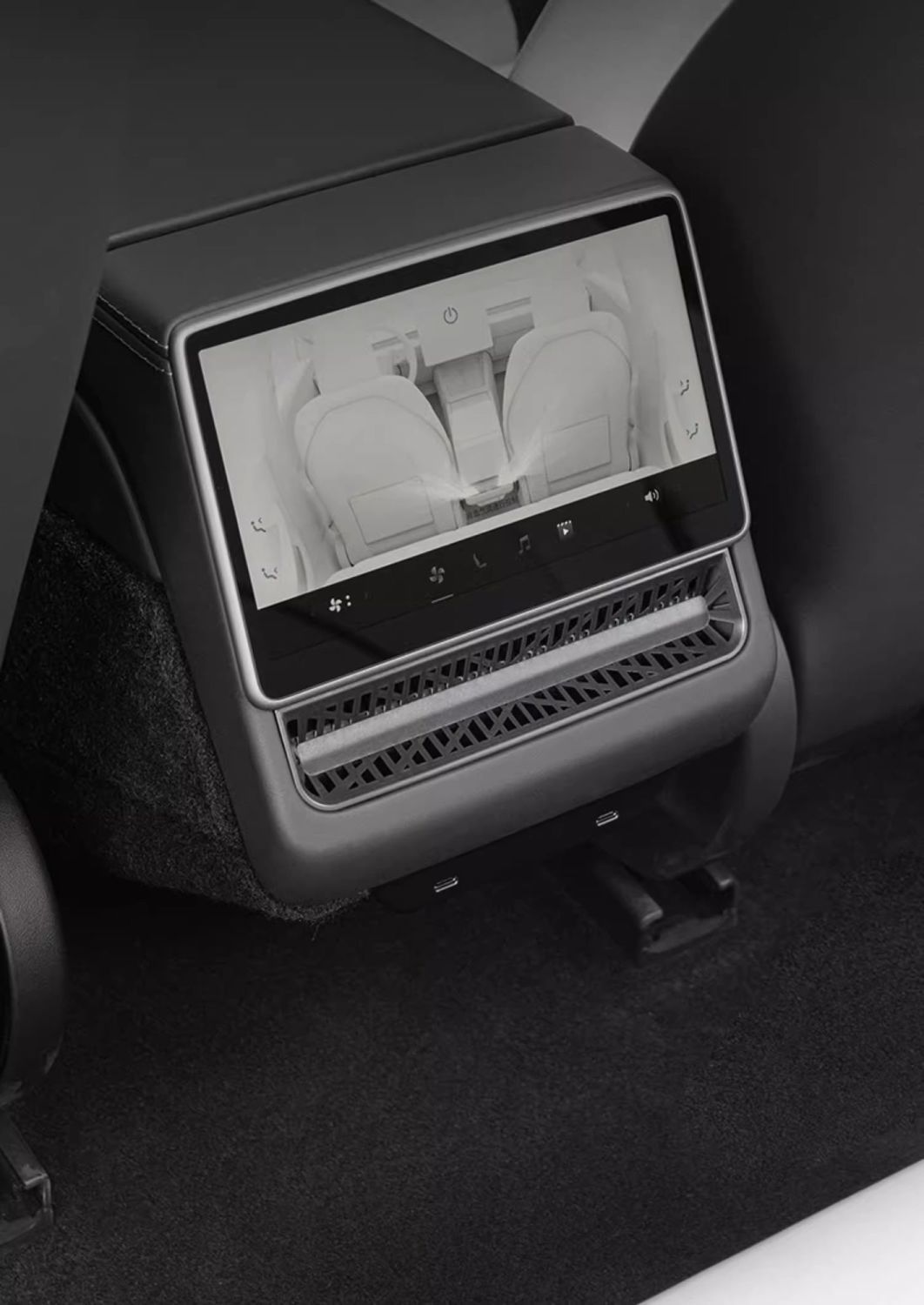 Suitable for Tesla's New Model 3/Y Rear Air Conditioning Outlet Protective Cover under the Seat Anti-Blocking Mesh Cover Interior