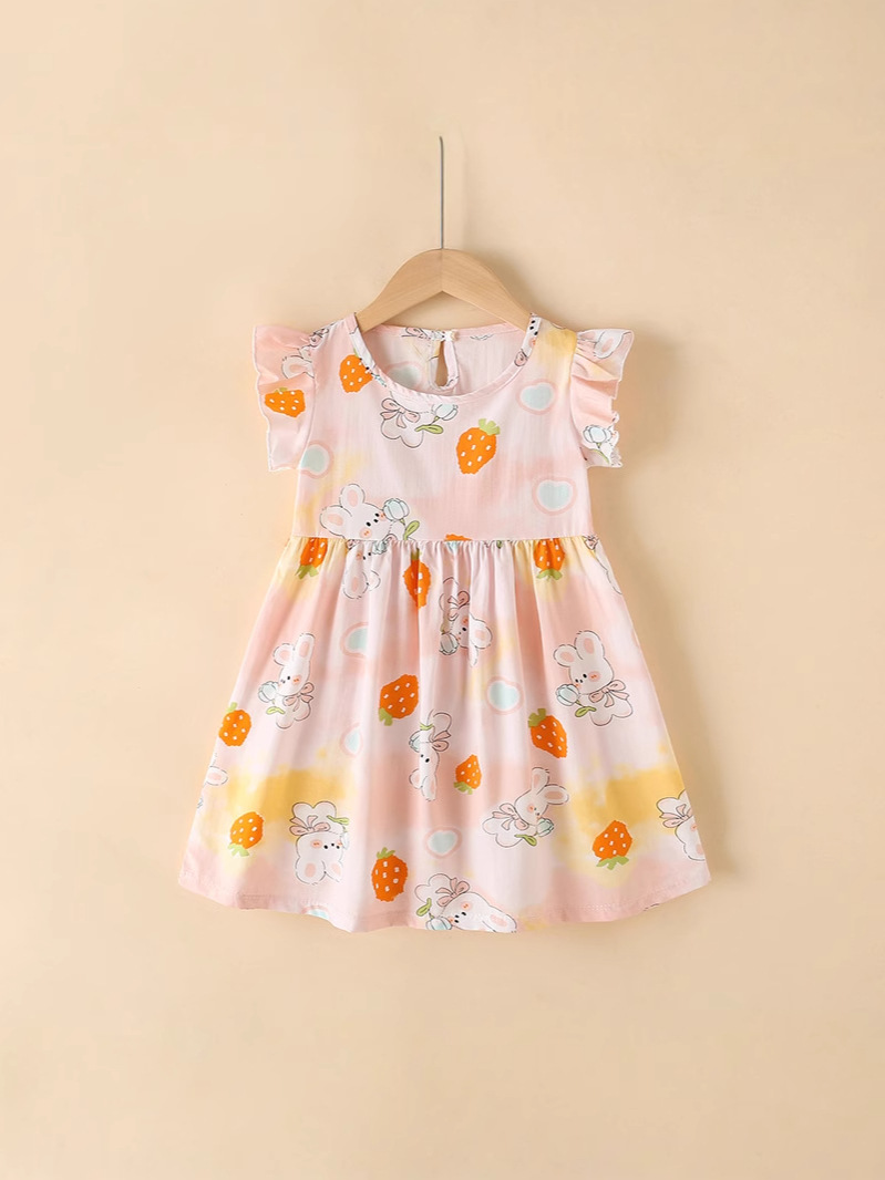 新しい女の子のワンピースの夏の花の子供の王女のスカートのビーチのスカートの夏の綿の絹のガーターのベストのスカートの2025