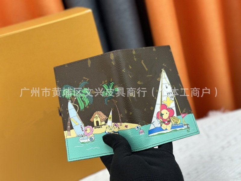 跨境外贸原版老花涂鸦护照夹经典时尚卡通印花折叠钱包证件保护套|undefined