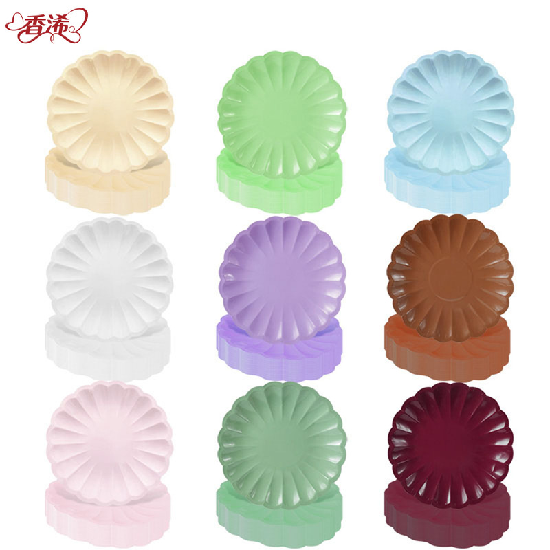 Solid Color Lace Disposable Dinner Plates, Special-Shaped Paper Plates, Cake Plates, Party Supplies, Decoration Set, Arrangement Props