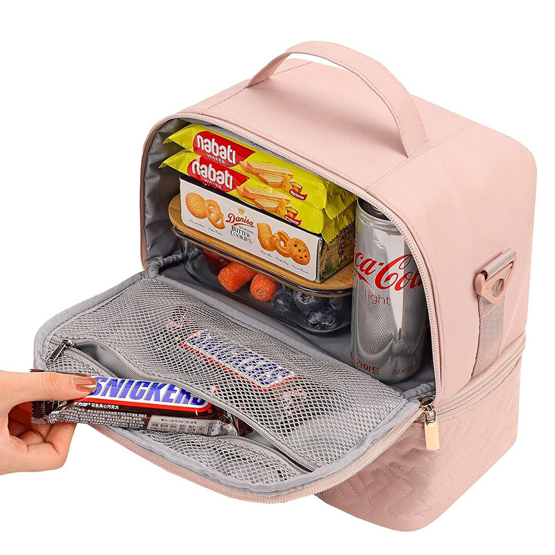 Nueva bolsa de almuerzo para mujer, bolsa de almuerzo, caja de almuerzo aislada con correa de hombro ajustable, bolsa refrigerada para almuerzo a prueba de fugas