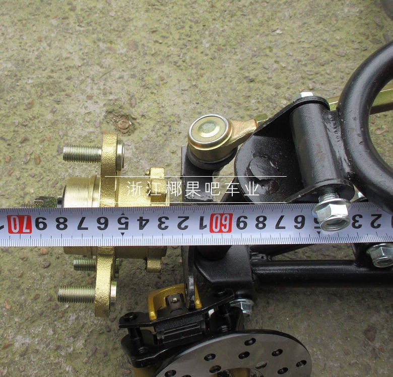 DIY four-wheeler accessories, 2-wheel modified inverted three-wheeler front axle frame, ATV suspension, brake, and steering assembly