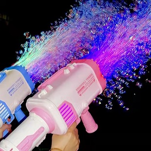 Ins Gatling Bubble Machine Wedding 64-hole 69-hole Light Bubble Gun Children's Birthday Gift Toy Stall Wholesale