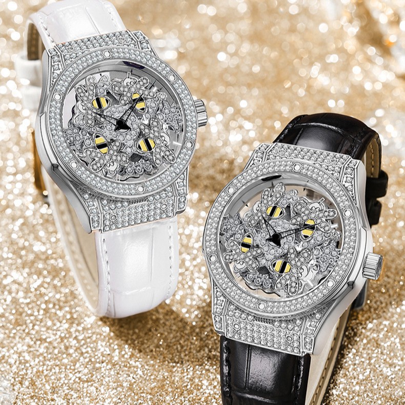 In Stock: Zido High-end Brand Rotating Bee Watch, Popular Item From Douyin Live Broadcasts, Diamond-encrusted Women's_voghion.com
