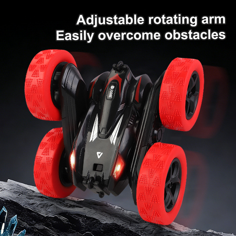 Cross-Border Exclusive Supply of 2.4g Remote Control Double-Sided Stunt Car with Lights 360 ° Children's Toy Car Off-Road Vehicle Toy Car