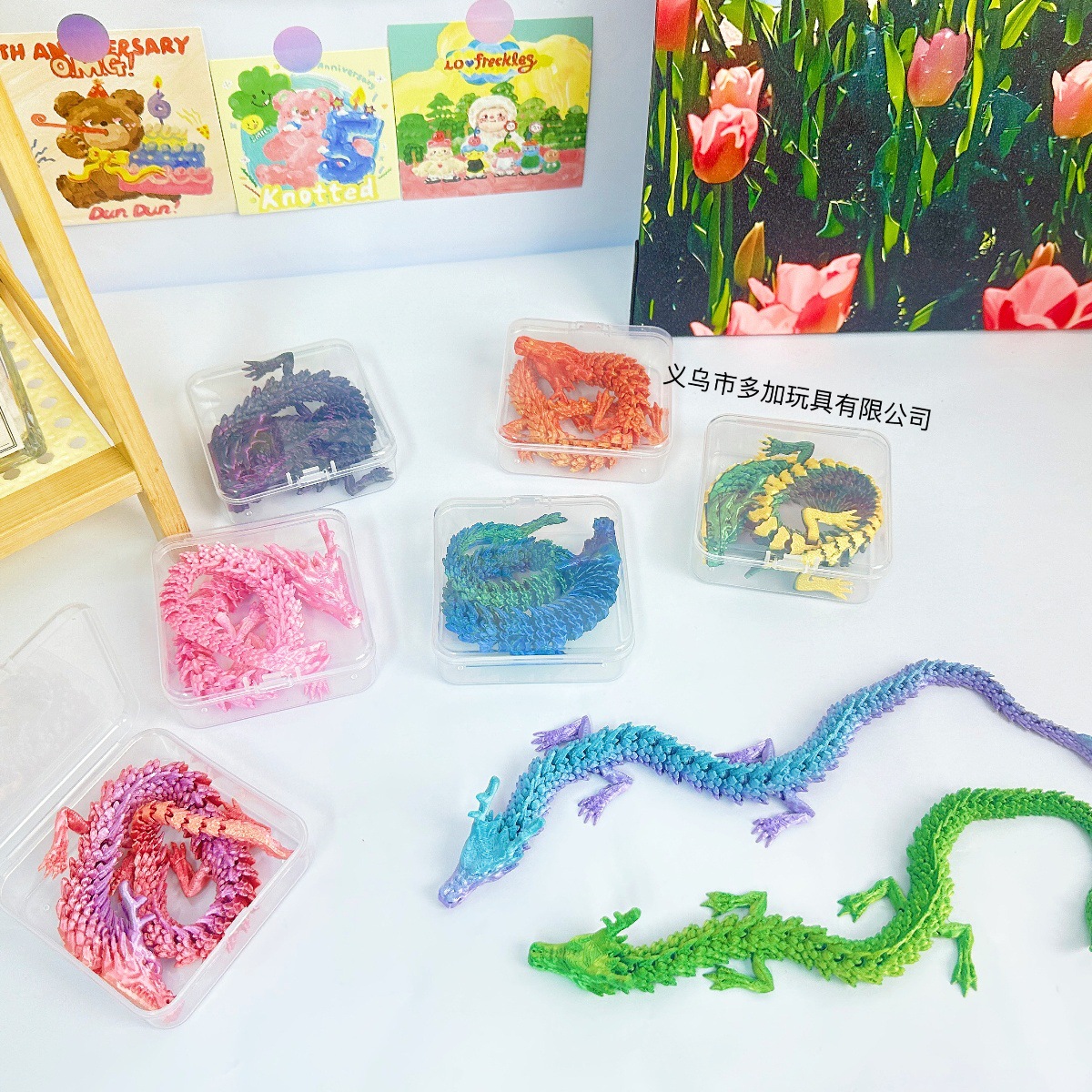 B30 cm 3d impreso dragón con caja de almacenamiento simulación modelo de articulación decoración comercio exterior venta caliente niños puestos de juego de moda