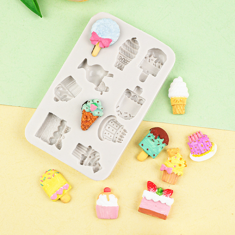 Hornear pastel de silicona molde DIY simulación botón helado caramelo pan aromaterapia epoxi herramienta