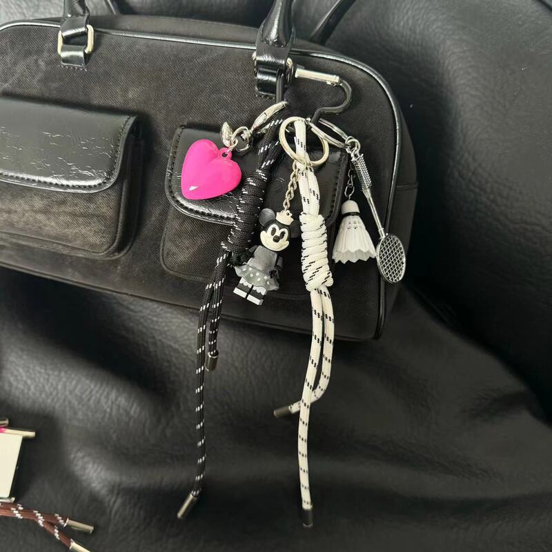 韓国シシミウ高価値バッグ DIY ペンダントオリジナルカラー編組ロープニッチ装飾キーホルダー|undefined