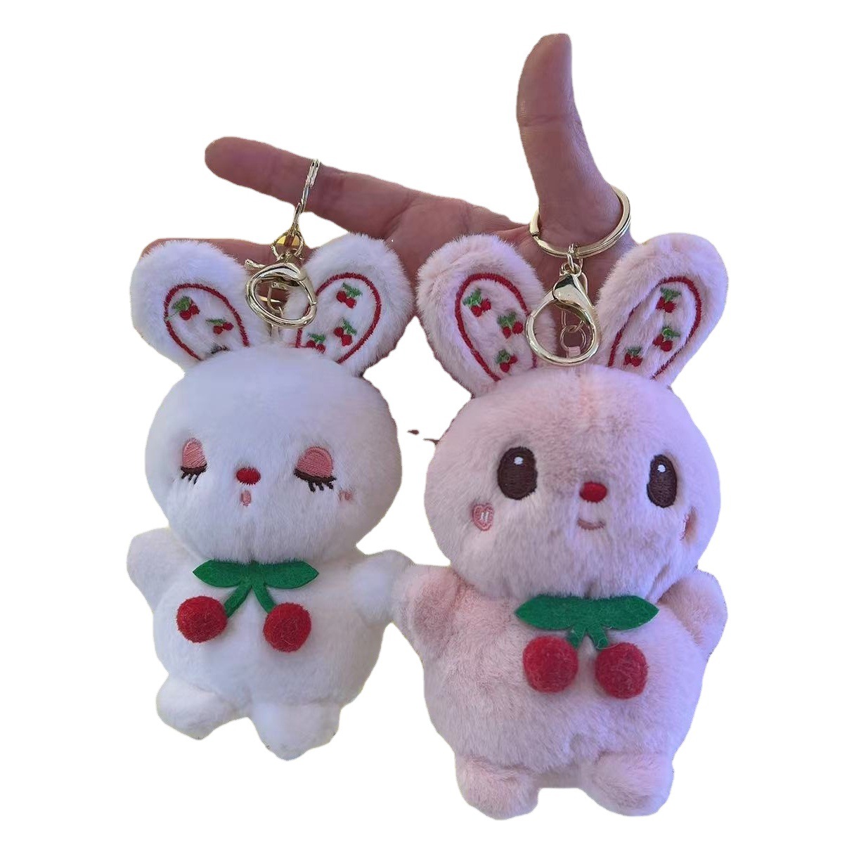 Linda chica de dibujos animados corazón conejo muñeca llavero conejo mochila colgante pequeña muñeca chica boda muñeca al por mayor