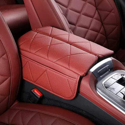 hU7 BMW X5L Armrest Box Pad X5/X7 Special Central Heightening Pad Protective Cover Armrest Box Leather Cover Car Interior (Armrest box pad) - 19-24-x5domestic-x5l-volcanic-red