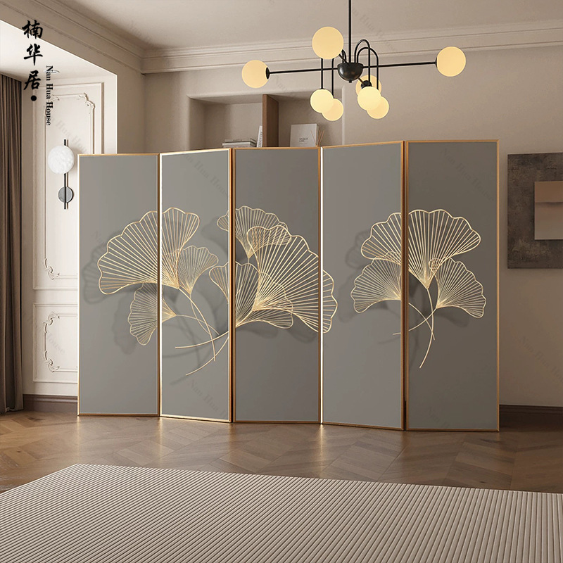 Folding Screen Partition for Living Room, Modern Minimalist Entryway, Hotel Entrance, Light Luxury Movable Folding Screen