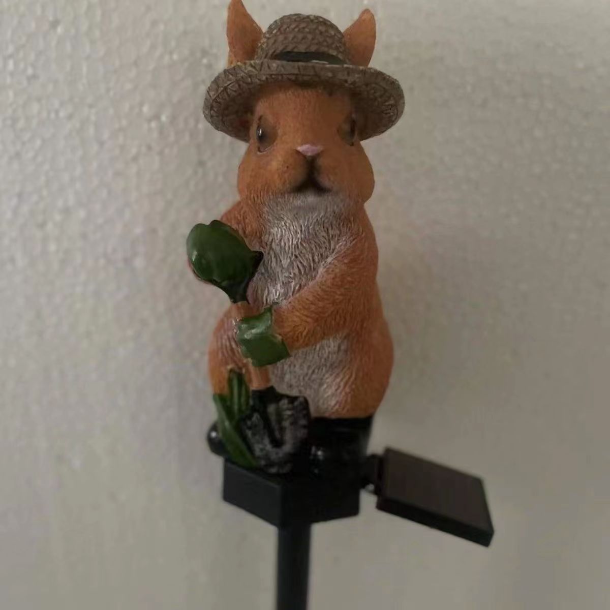 Nueva resina solar Panda LED luz al aire libre impermeable búho tierra lámpara jardín decoración césped noche Luz