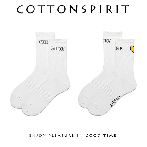 Unisex Heart-Shaped Socks with Cute Letters, Japanese-Style Preppy Design – Mid-Calf Length, Perfect for Sports, Streetwear, and Trendy Instagram Looks