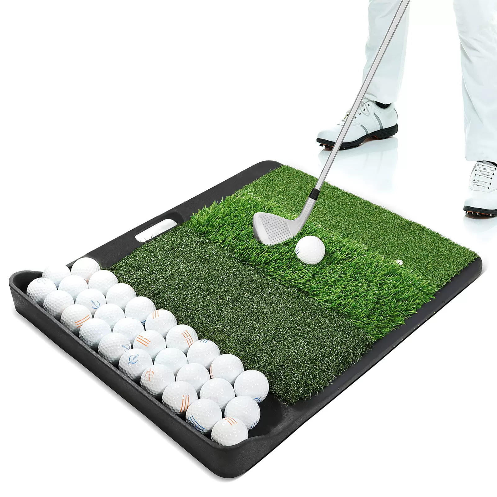 跨境新品Golf Training Mat高尔夫挥杆练习器手提击球打击训练垫