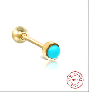 Nueva s925 plata esterlina moda europea y americana personalizada espiral de la manera perforada Cruz diamante giro tornillo pendientes