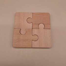 蒙氏Toddler contrast puzzle对比拼图入门扣 两圆相扣榉木教具