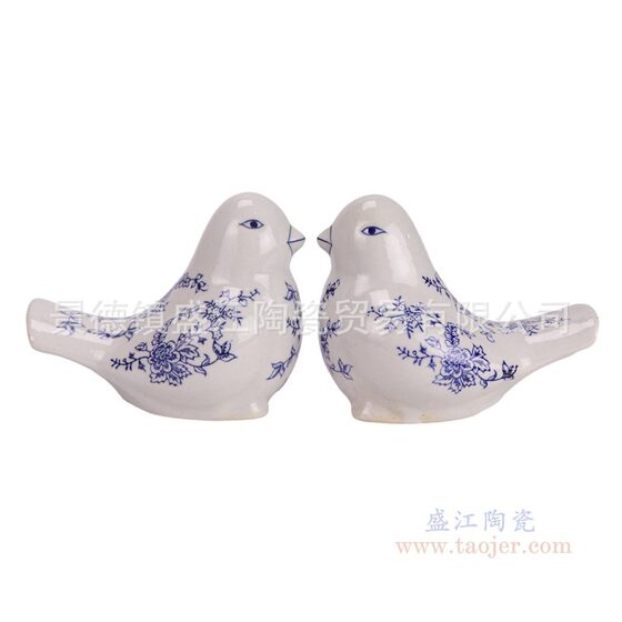 Creative Blue and White Porcelain Rabbit Sculpture Cute Bird Cute Chicken Auspicious Mouse Ornaments Home Entrance Decoration Gifts