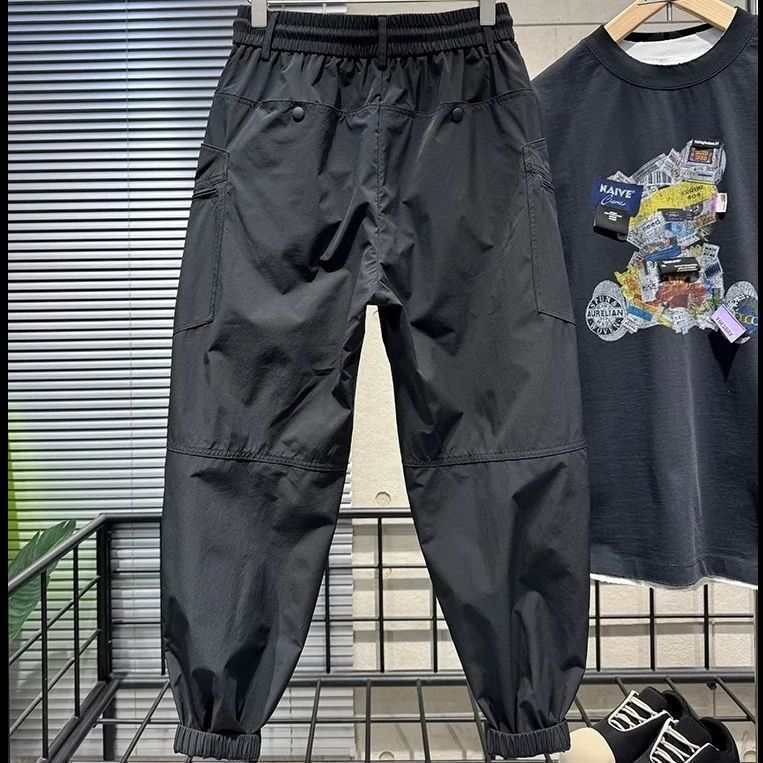 秋季款潮流时尚休闲裤男百搭高品质韩版束脚裤轻奢小众设计感长裤|undefined