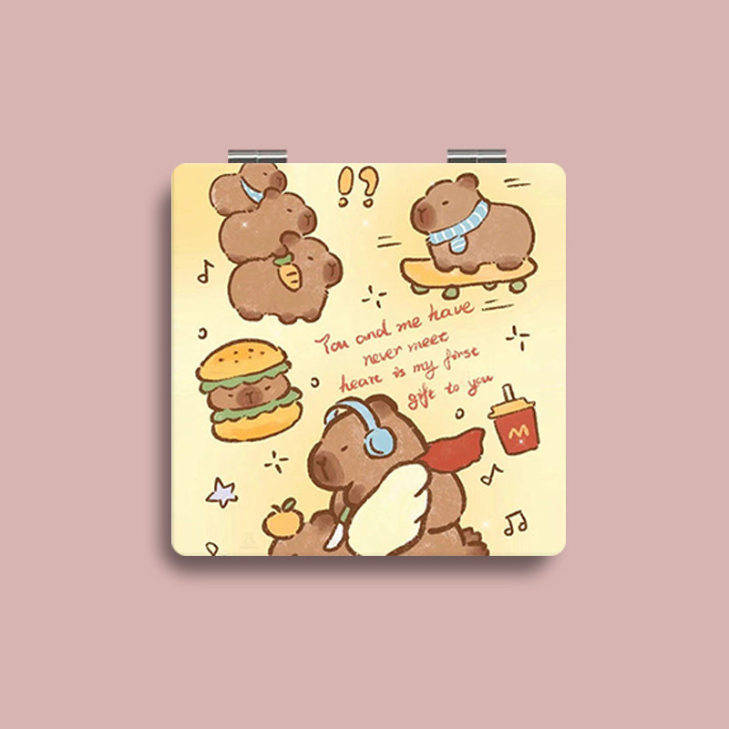 Lindo espejo pequeño Sanrio Kulomi espejo de maquillaje portátil de alto valor espejo de maquillaje portátil dormitorio de estudiantes espejo de maquillaje plegable