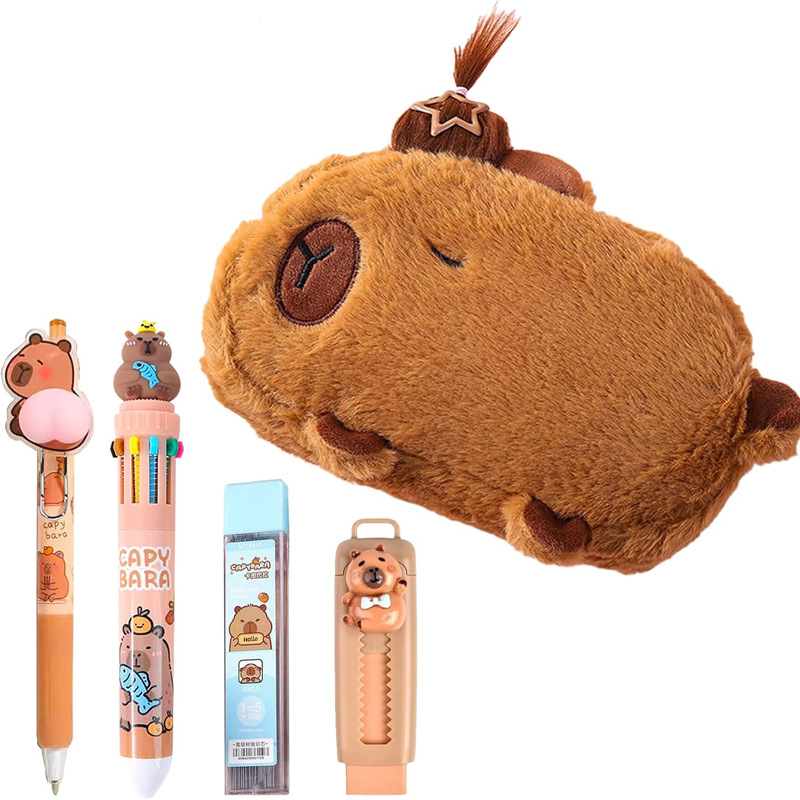 (Cross-border trading), plush pencil case, stationery, capacious school cute set 5
