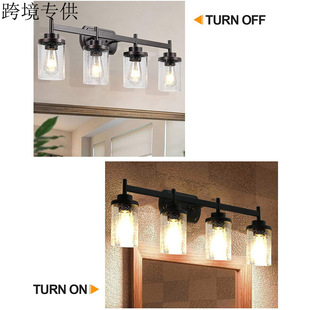 Cross-Border Exclusive Supply of Bathroom Mirror Front Lights, Wall-Mounted Mirror Front Wall Lamps with Glass Lampshade, Ul Certified Lighting Fixtures