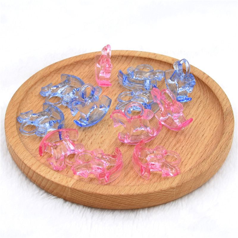 Transfronterizo de plástico transparente caballo de mecedora decoración de fiesta de bebé accesorios DIY hechos a mano animales de cuentas 12