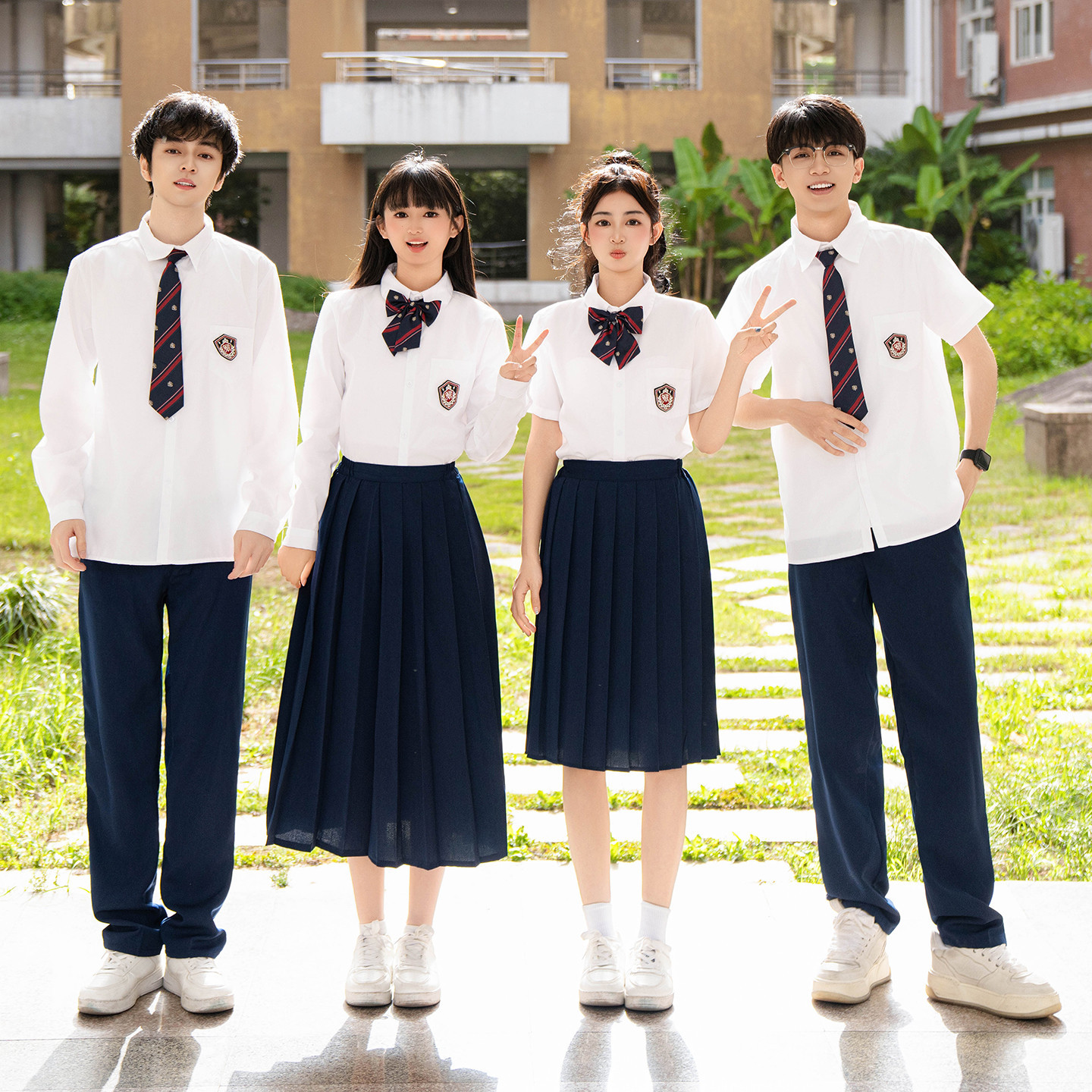 Recitation Chorus Competition Performance Clothing Long Skirt Junior High School Student Primary School Student Sports Meeting Graduation Class Uniform School Uniform Suit